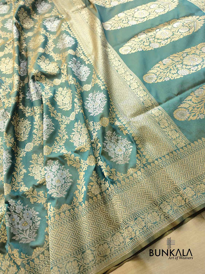 Green Jangla Sona Rupa Banarasi Silk Saree