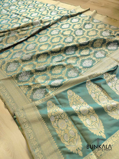 Green Jangla Sona Rupa Banarasi Silk Saree