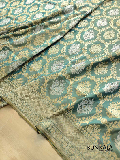Green Jangla Sona Rupa Banarasi Silk Saree