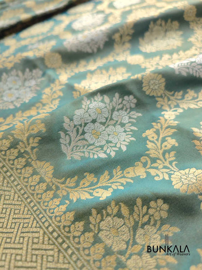 Green Jangla Sona Rupa Banarasi Silk Saree