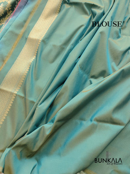 Green Jangla Sona Rupa Banarasi Silk Saree