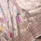 Ivory Multicolor Buta Rangkat Hand Kadwa Weaved Banarasi Pure Katan Silk Saree