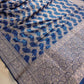 Blue Floral Jaal Handloom Banarasi Pure Katan Silk Saree
