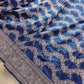 Blue Floral Jaal Handloom Banarasi Pure Katan Silk Saree