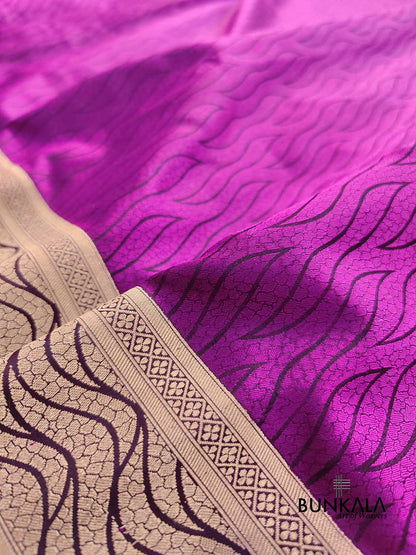 Purple Resham Tanchui Handloom Banarasi Pure Katan Silk Saree