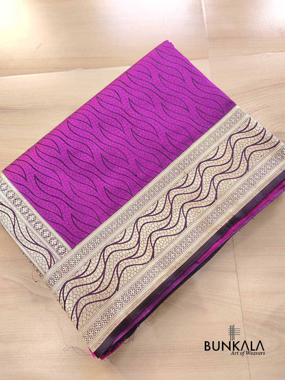 Purple Resham Tanchui Handloom Banarasi Pure Katan Silk Saree