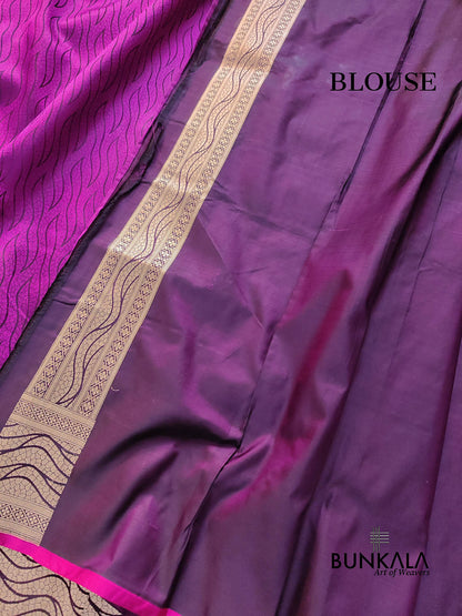 Purple Resham Tanchui Handloom Banarasi Pure Katan Silk Saree
