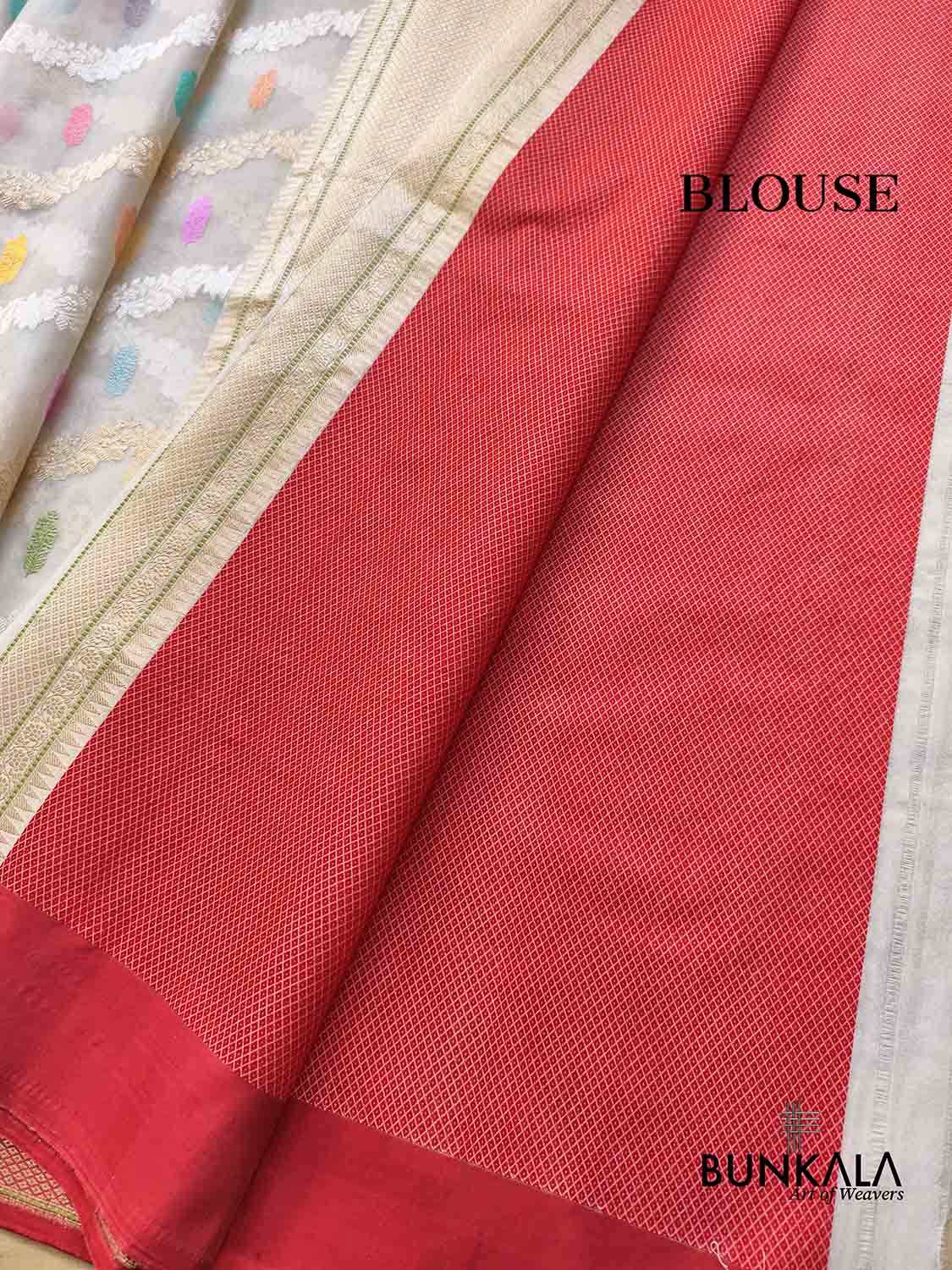 White Sona Rupa Stripe Meena Leaf Buti Kadwa Handloom Banarasi Pure Organza Silk Saree