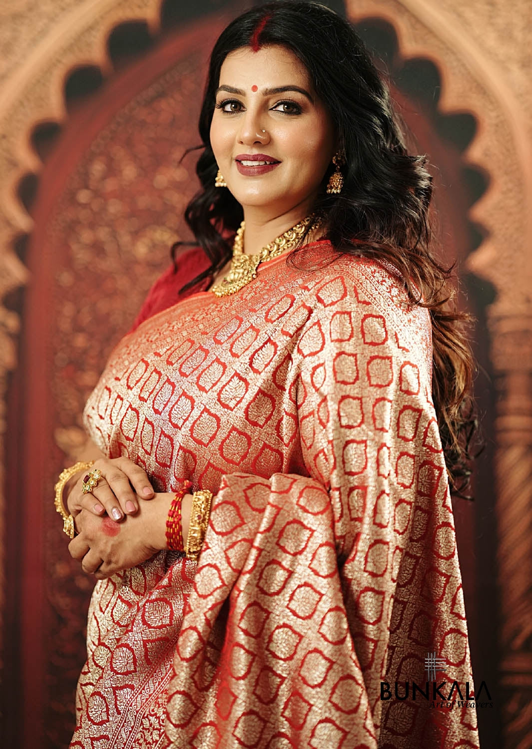 Traditional Bridal Maroon Brocade Weaved Banarasi Mashru Silk Saree