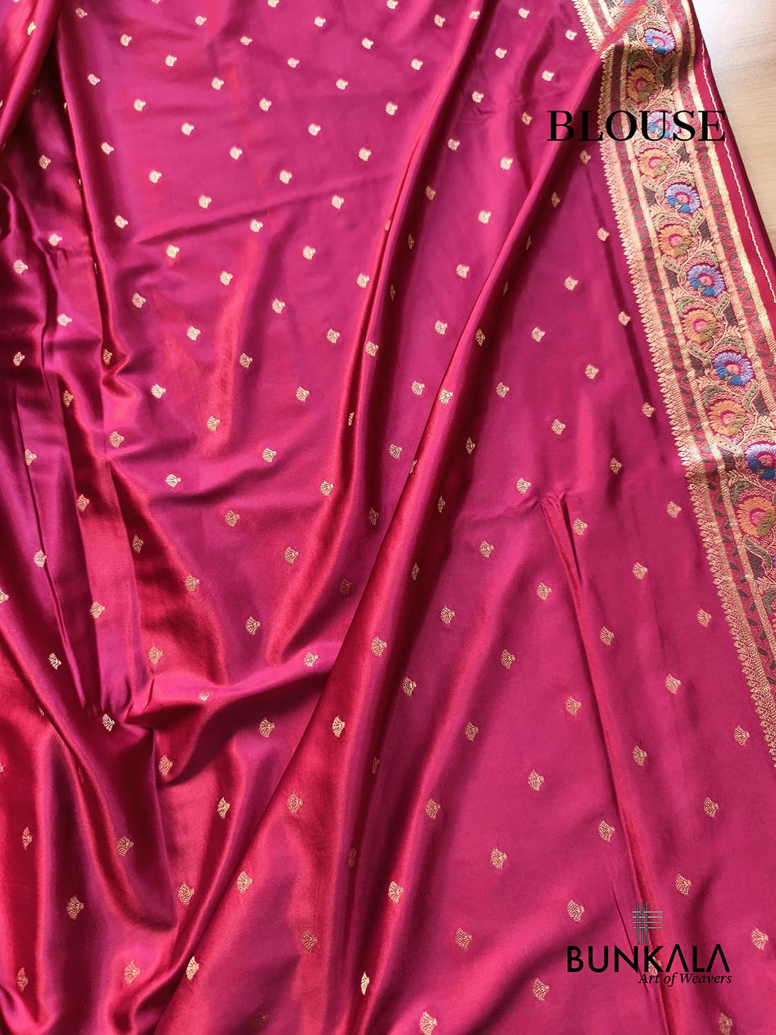 Reddish Pink Rangkat Jamewar Mughal Pattern Weaved Banarasi Mashru Silk Saree