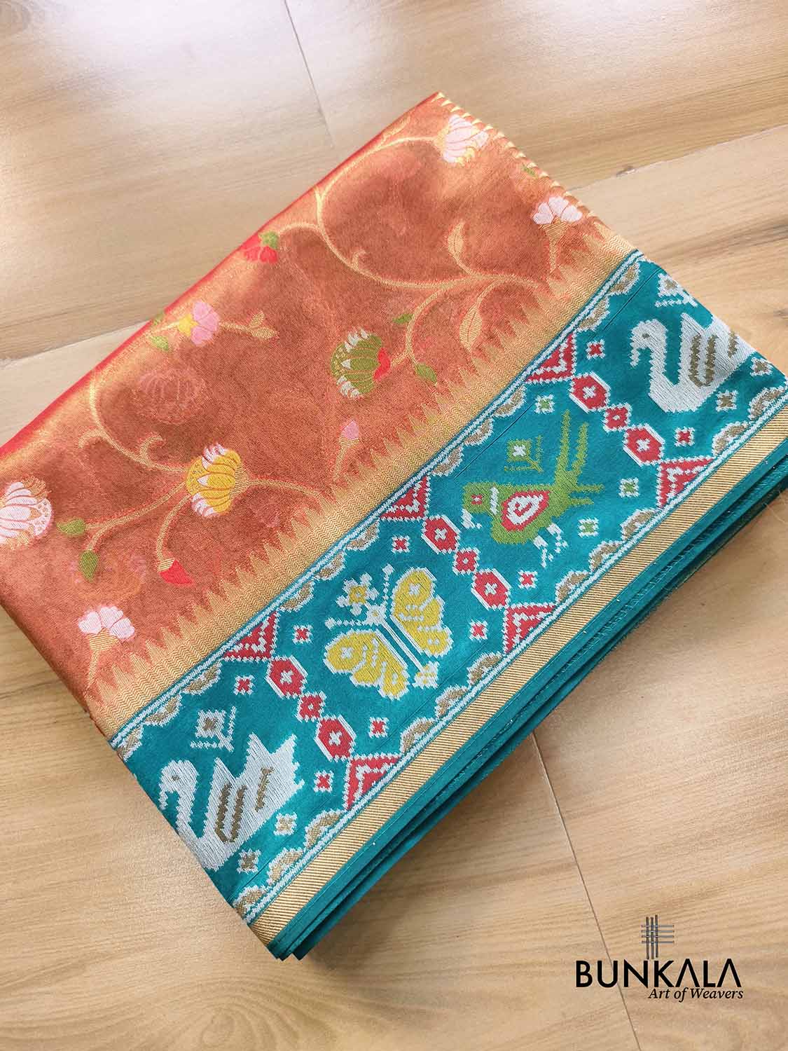 Masterpiece Red Patola Banarasi Floral Jaal Meenakari Weaved Tissue Saree