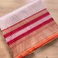 Metallic Grey Pure Katan Silk Checks Design Kadwa Handweaved with Contrast Red Kadiyal Border Banarasi Saree