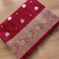 Bridal Maroon Soft Mashru Silk Allover Small Buti Weaved Banarasi Saree