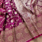 Magenta Pink Soft Mashru Silk Allover Floral Jaal Design Weaved Banarasi Saree