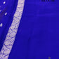 Royal Blue Allover Silver Zari Buti Banarasi Pure Khaddi Chiffon Saree