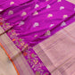 Hot Pink Meenakari Silver Gold Rose Buti Handloom Banarasi Pure Katan Silk Saree