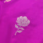 Hot Pink Meenakari Silver Gold Rose Buti Handloom Banarasi Pure Katan Silk Saree