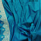 Blue Jharokha Border Handloom Banarasi Pure Mashru Satin Saree