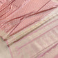 Peach Pink Paisley Border Handloom Banarasi Pure Mashru Satin Saree