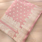 Peach Pink Paisley Border Handloom Banarasi Pure Mashru Satin Saree
