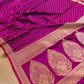 Hot Pink Small Flower Buti Weaved Banarasi Mashru Silk Floral Border Saree
