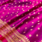 Hot Pink Small Flower Buti Weaved Banarasi Mashru Silk Floral Border Saree