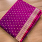 Hot Pink Small Flower Buti Weaved Banarasi Mashru Silk Floral Border Saree