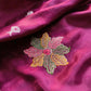 Burgundy Maroon Flower Meena Buta Banarasi Mashru Silk Saree