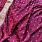 Burgundy Maroon Flower Meena Buta Banarasi Mashru Silk Saree