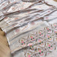 Pastel Ivory Meenakari Buta Banarasi Mashru Silk Saree