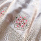 Pastel Ivory Meenakari Buta Banarasi Mashru Silk Saree
