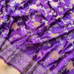 Purple Floral Jaal Meenakari Banarasi Mashru Silk Saree
