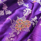 Purple Floral Jaal Meenakari Banarasi Mashru Silk Saree