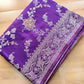 Purple Floral Jaal Meenakari Banarasi Mashru Silk Saree