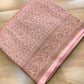 Peach Pink Brocade Antique Zari Weaved Banarasi Resham Silk Saree Floral Border