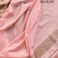 Peach Pink Brocade Antique Zari Weaved Banarasi Resham Silk Saree Floral Border