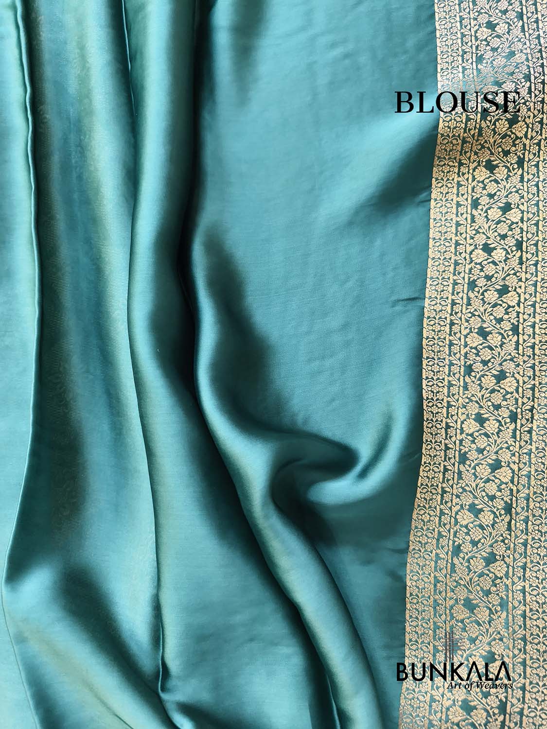 Bottle Green Floral Leheriya Vines Weaved Heavy Pallu Banarasi Mashru Silk Saree