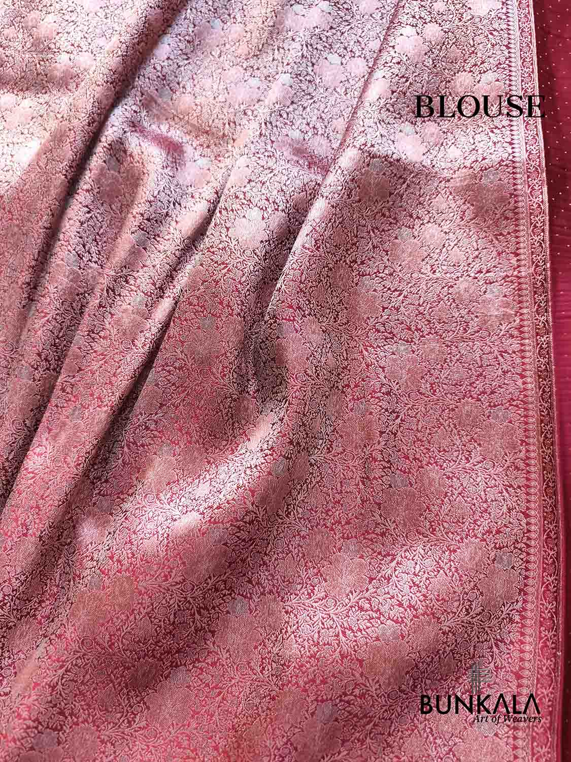 Deep Burgundy Silver Zari Heritage Design Weaved Banarasi Mashru Silk Saree