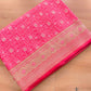 Pink Jamewar Weaved Soft Mashru Silk Floral Jaal Design Banarasi Saree