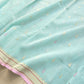 Blue Kadwa Buti Handweaved Banarasi Pure Linen Saree