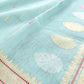 Blue Kadwa Buti Handweaved Banarasi Pure Linen Saree