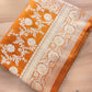Orange Floral Jaal Banarasi Mashru Silk Saree