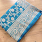 Blue Floral Jaal Banarasi Mashru Silk Saree