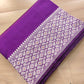 Purple Plain Handloom Banarasi Pure Katan Silk Saree with Big Meenakari Border