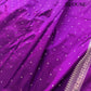 Purple Plain Handloom Banarasi Pure Katan Silk Saree with Big Meenakari Border