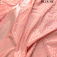 Peach Meenakari Floral Leaf Jaal Weaved Banarasi Tissue Silk Saree