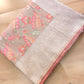 Pastel Grey Meenakari Floral Leaf Jaal Weaved Banarasi Tissue Silk Saree