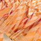 Orange Dual Shade Zig Zag Geometric Design Weaved Banarasi Tissue Silk Saree