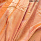 Orange Dual Shade Zig Zag Geometric Design Weaved Banarasi Tissue Silk Saree