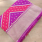 Pink Two Shade Zig Zag Buti Design Weaved Banarasi Silk Saree